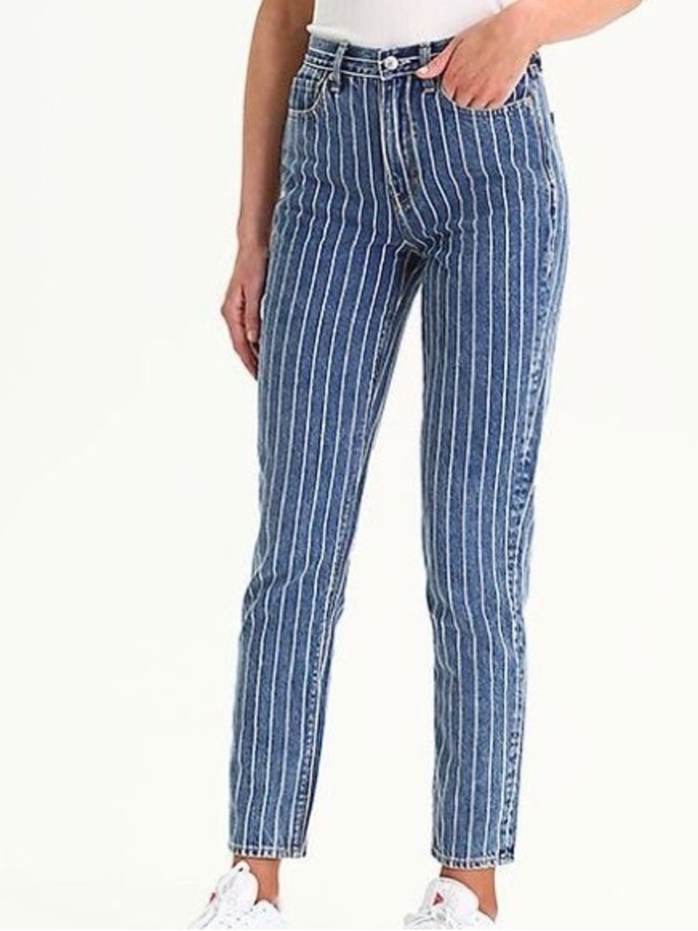 American Eagle Outfitters High-Rise Blue Pinstripe Jeans